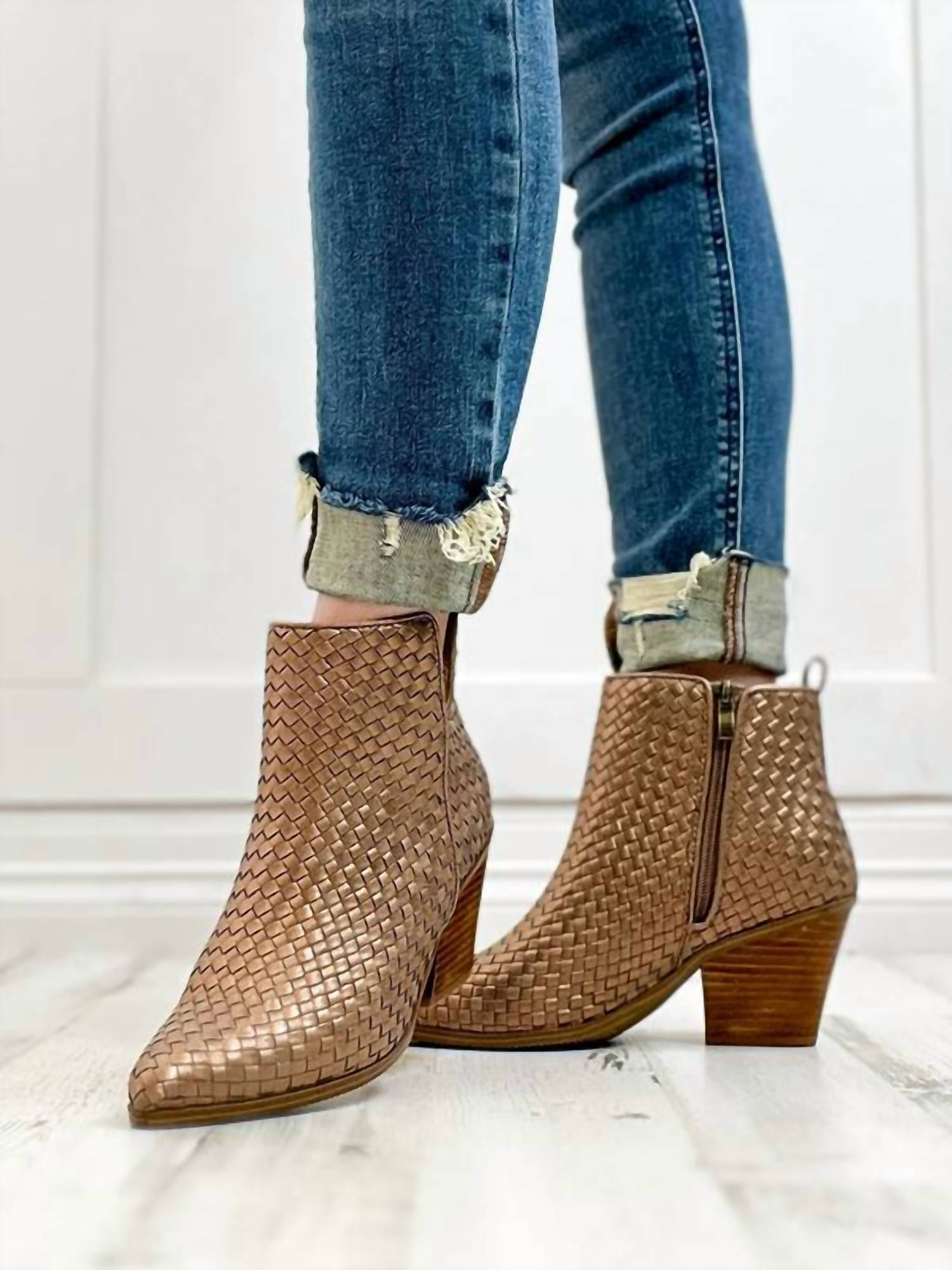 Hey Girl by Corkys Women's Come And Get It Boots in bronze 1 - women's shoe - detail view