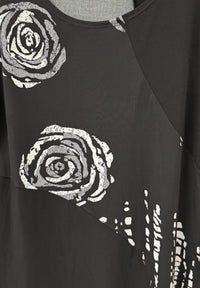 Clara Sun Woo - Women's Rose Print 3/4 Sleeve Tunic