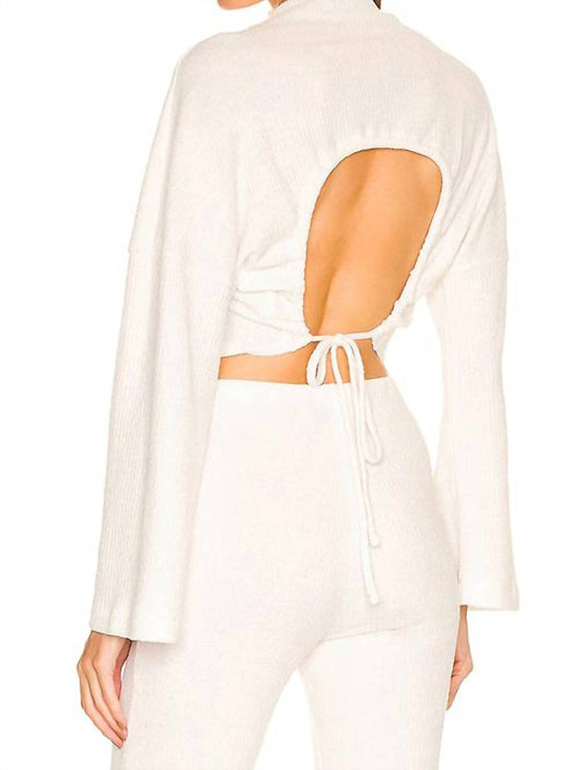 Something Navy - Ribbed Textured Open Back Top