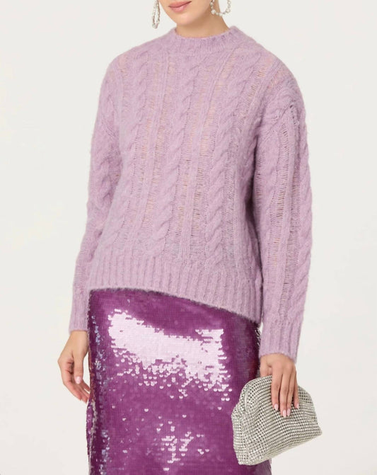Astr - Violetta Cable Knit Crewneck Sweater