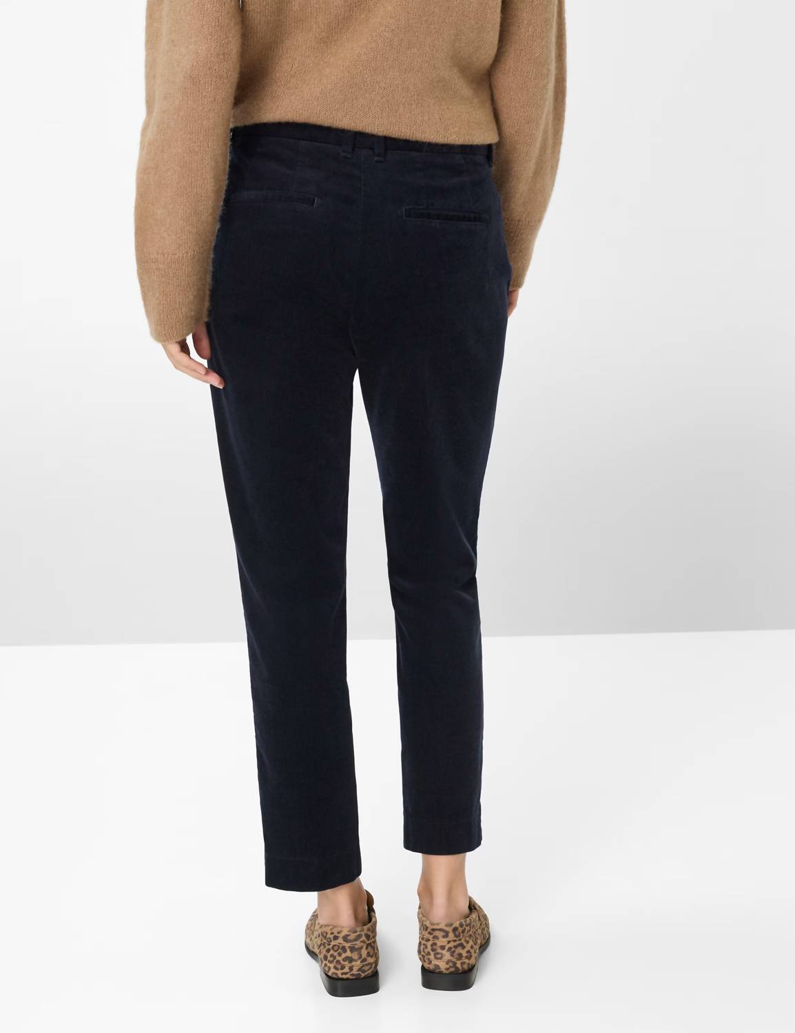 Brax Corduroy Chino Pants in navy - women's pants - detail view