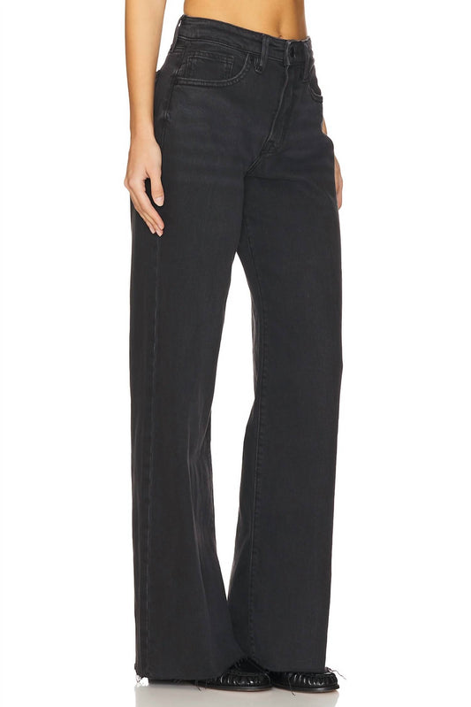 Good American - Good Standard Ease Wide Leg Raw Cut Hem Jean