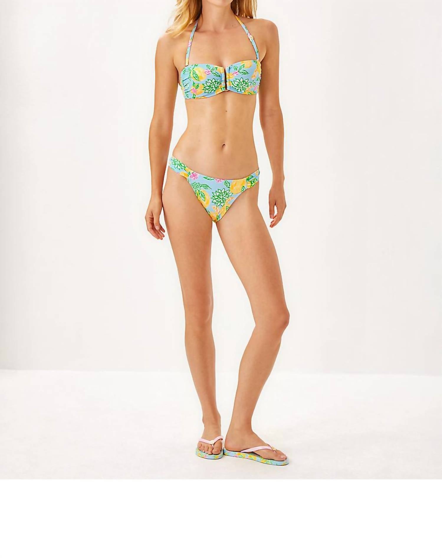 Lilly Pulitzer Clancy Bikini Bottoms in bluette make lemonade - women's swimwear - alternate view