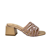 Exe Women's Carmen Block Heeled Evening Sandal in champagne - women's heels