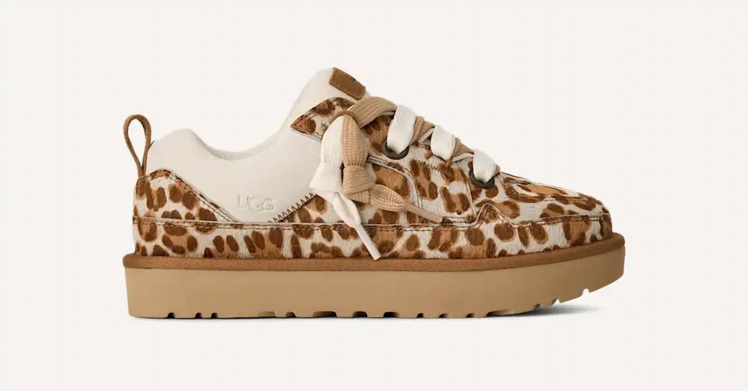 UGG Women's Lo Lowmel Plains Sneakers in felicity leopard jasmine - women's sneaker - detail view