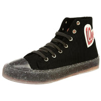 Women's Canvas Heart Lace Up Hi Top Sneakers