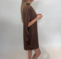Kld. Signature - Mock Neck Caftan Shift Mini Dress