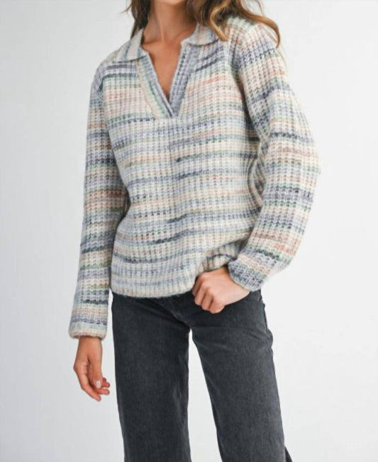 Mable - Space Dye Polo Sweater