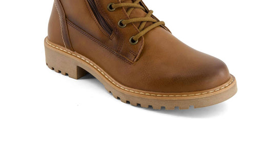 Andrea - Women's Side Zipper Lace Up Boots