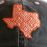 Katydid - Women's Ikat Texas Embroidered Distressed Trucker Hat
