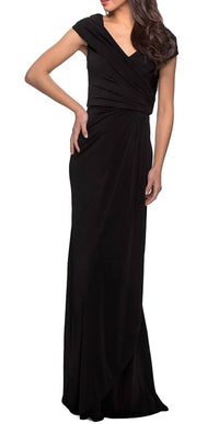 La Femme - Off The Shoulder Jersey Dress With Ruching