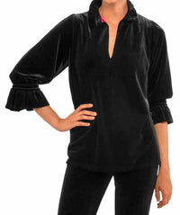 Gretchen Scott - Ruffle Neck Tunic Top