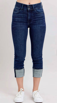 Judy Blue - High Waist Double Waist Band Capri Jeans