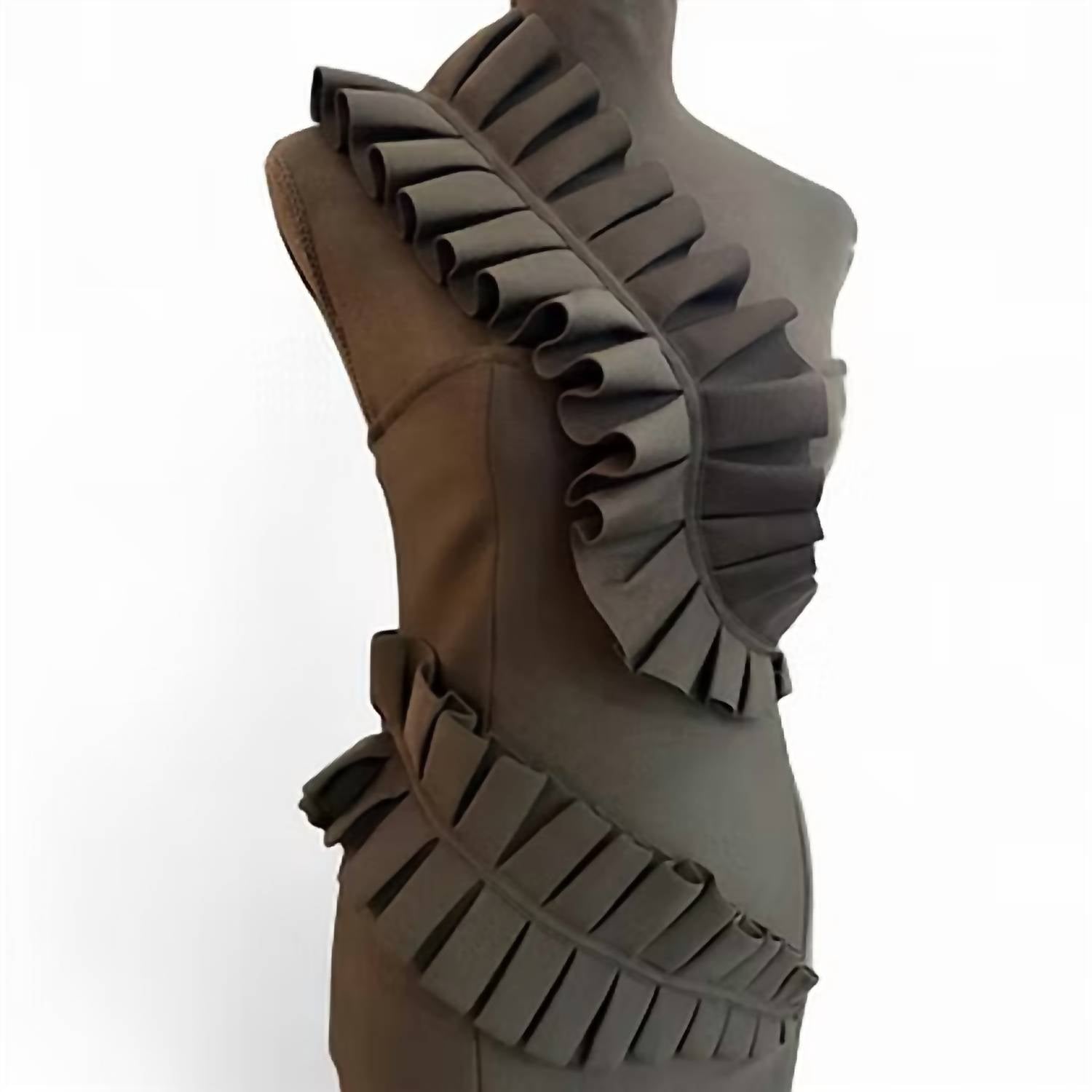 F&P - Women's Ruffled One Shoulder Midi Dress
