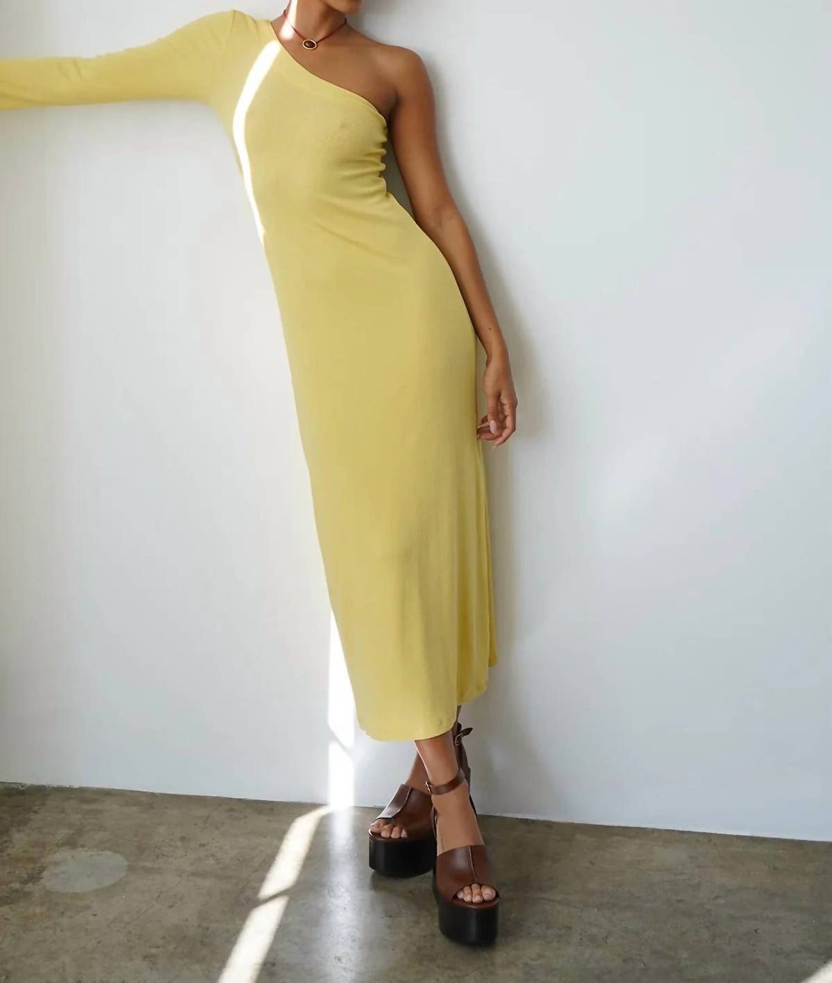 Lna - Holden Rib One Shoulder Dress