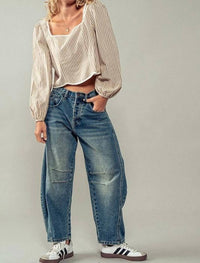 Urban Daizy Buttoned Crop Shirt in beige - women's shirt - view 5