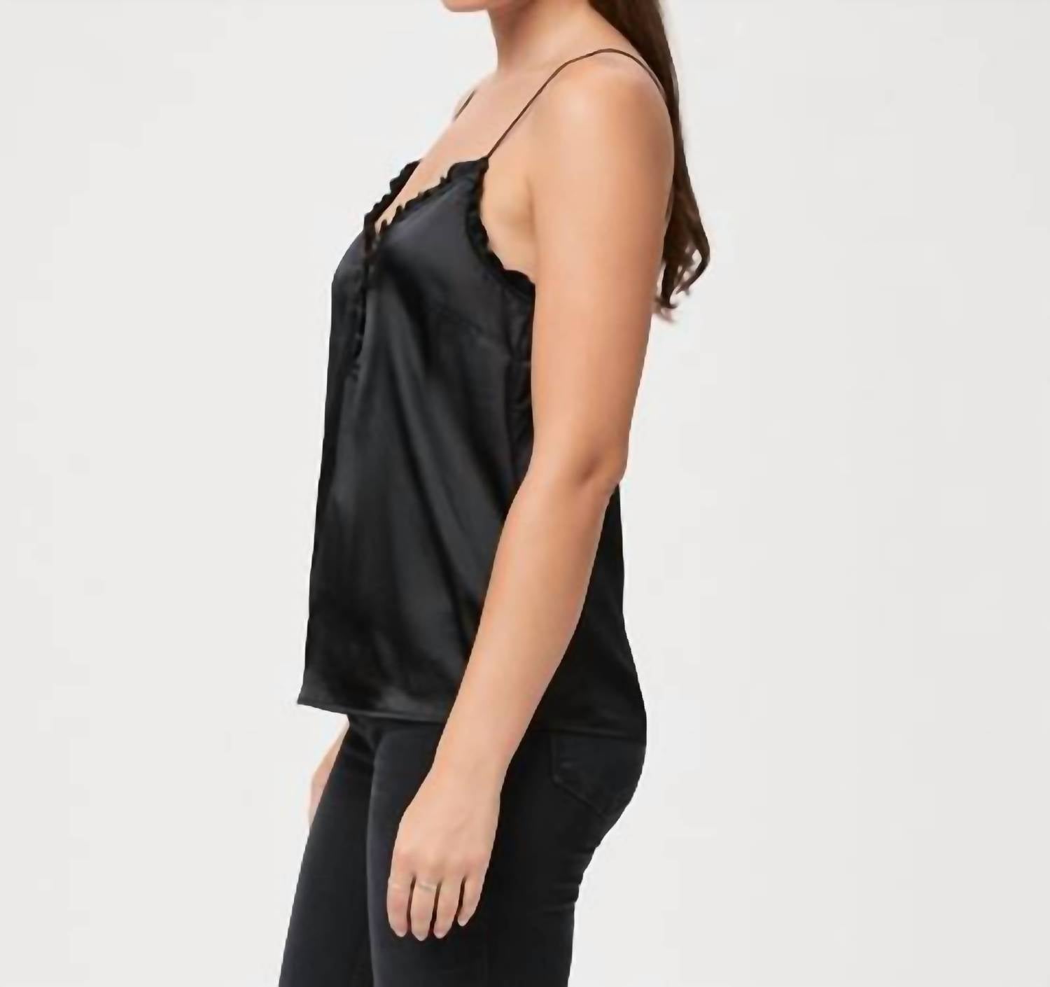 Paige Reina Cami Top in black - women's shirt - detail view