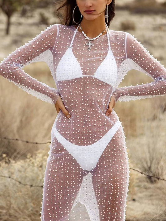 Wholesalesir - Sexy Hot Diamond Cover Up Mesh Dress
