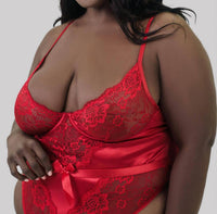 Oh La La Cheri - Hailey Lacey Teddy - Plus Size