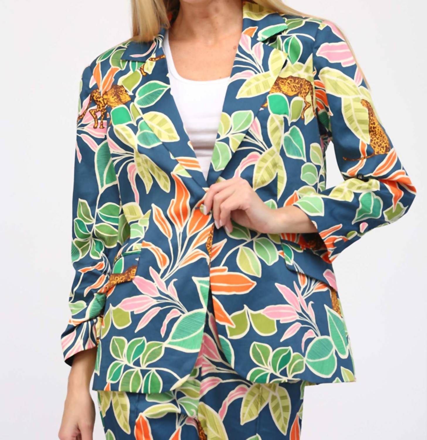 Fate - Jungle Print Satin Blazer