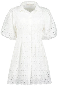 Bishop + Young - Jacqueline Bubble Sleeve Eyelet Mini Dress