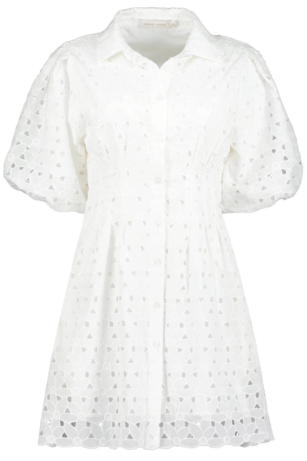 Bishop + Young - Jacqueline Bubble Sleeve Eyelet Mini Dress