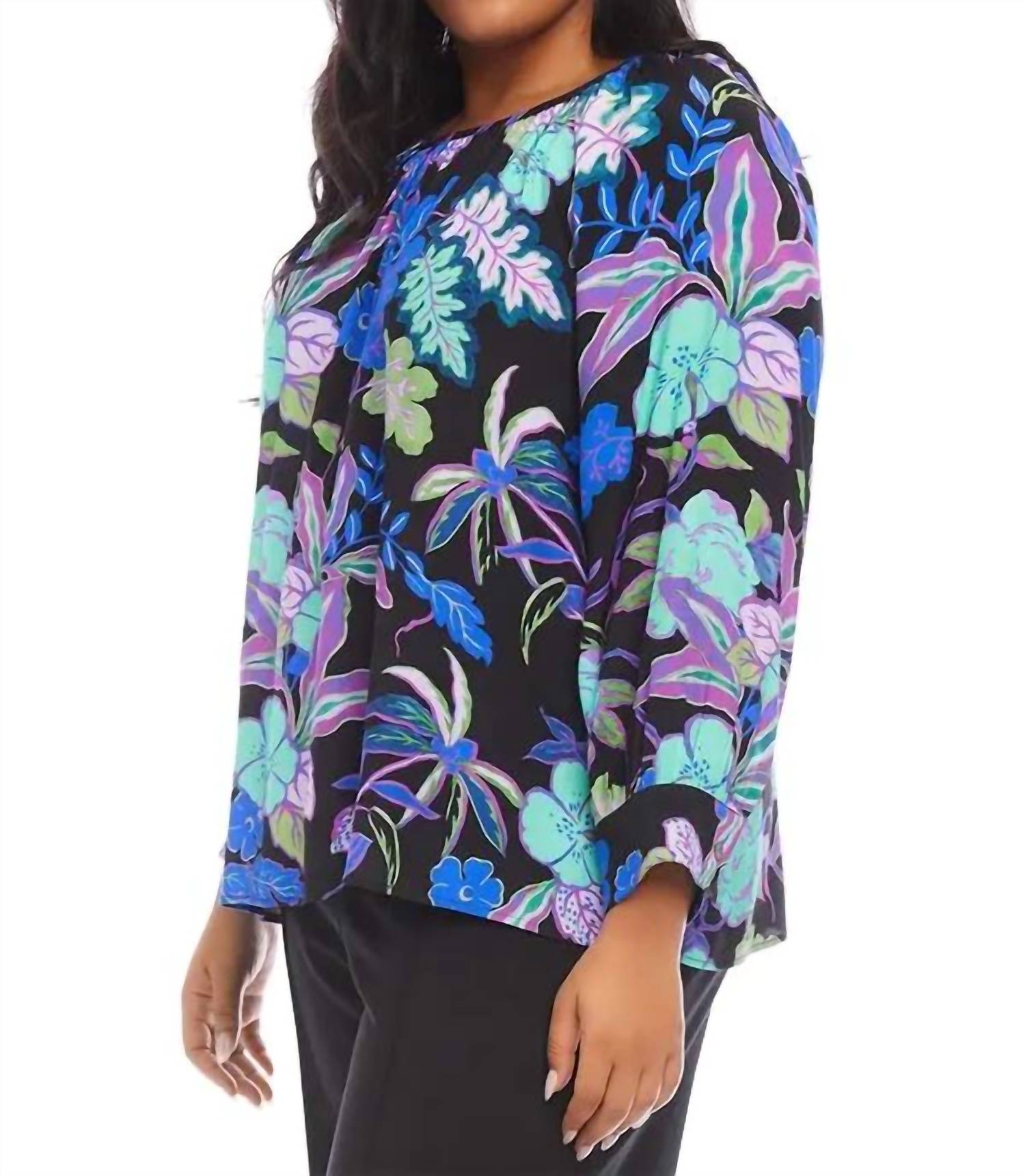 Karen Kane - Leesa Long Sleeve Peasant Top