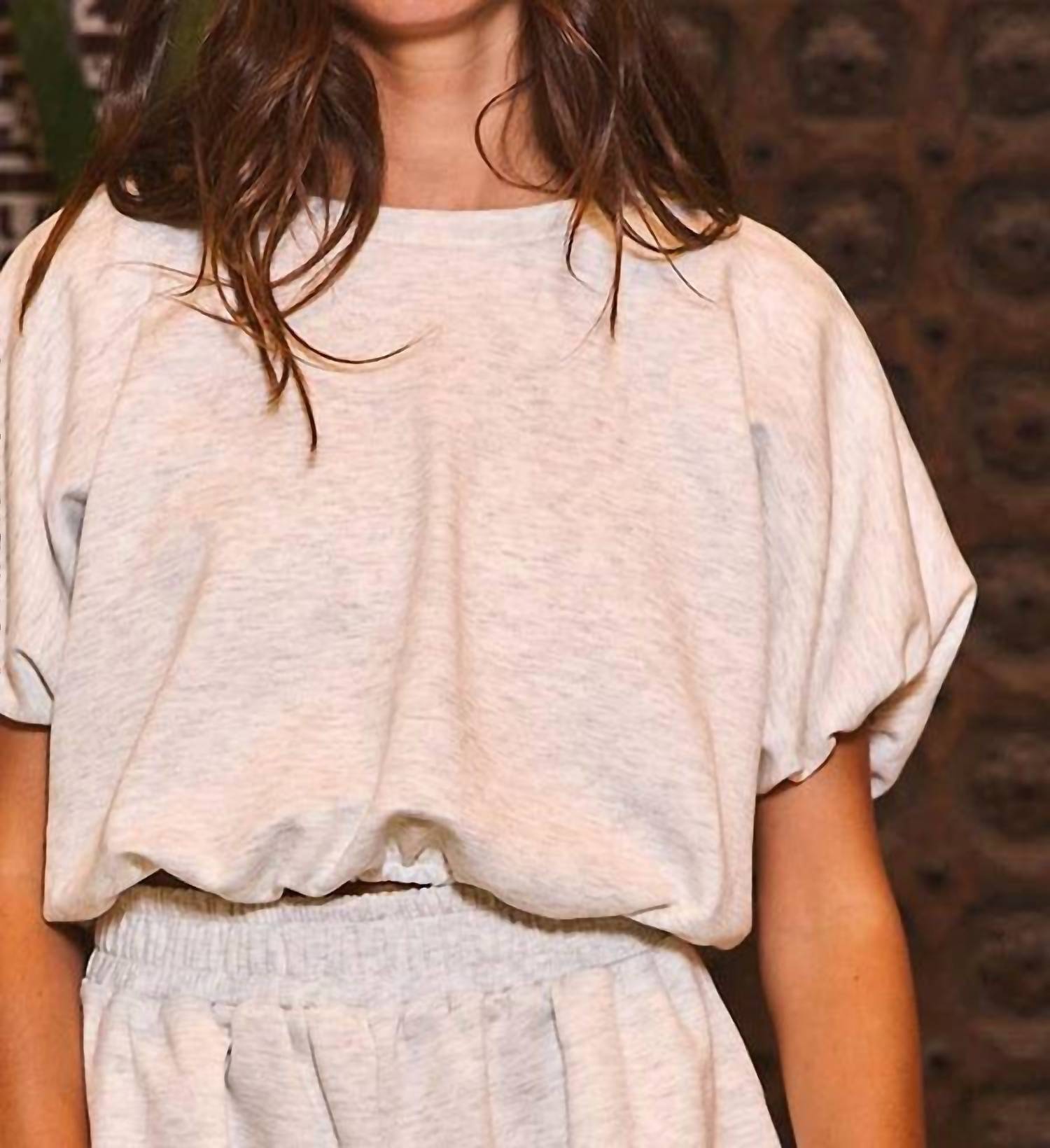 Bucketlist - Bubble Sleeve Scuba Short Set