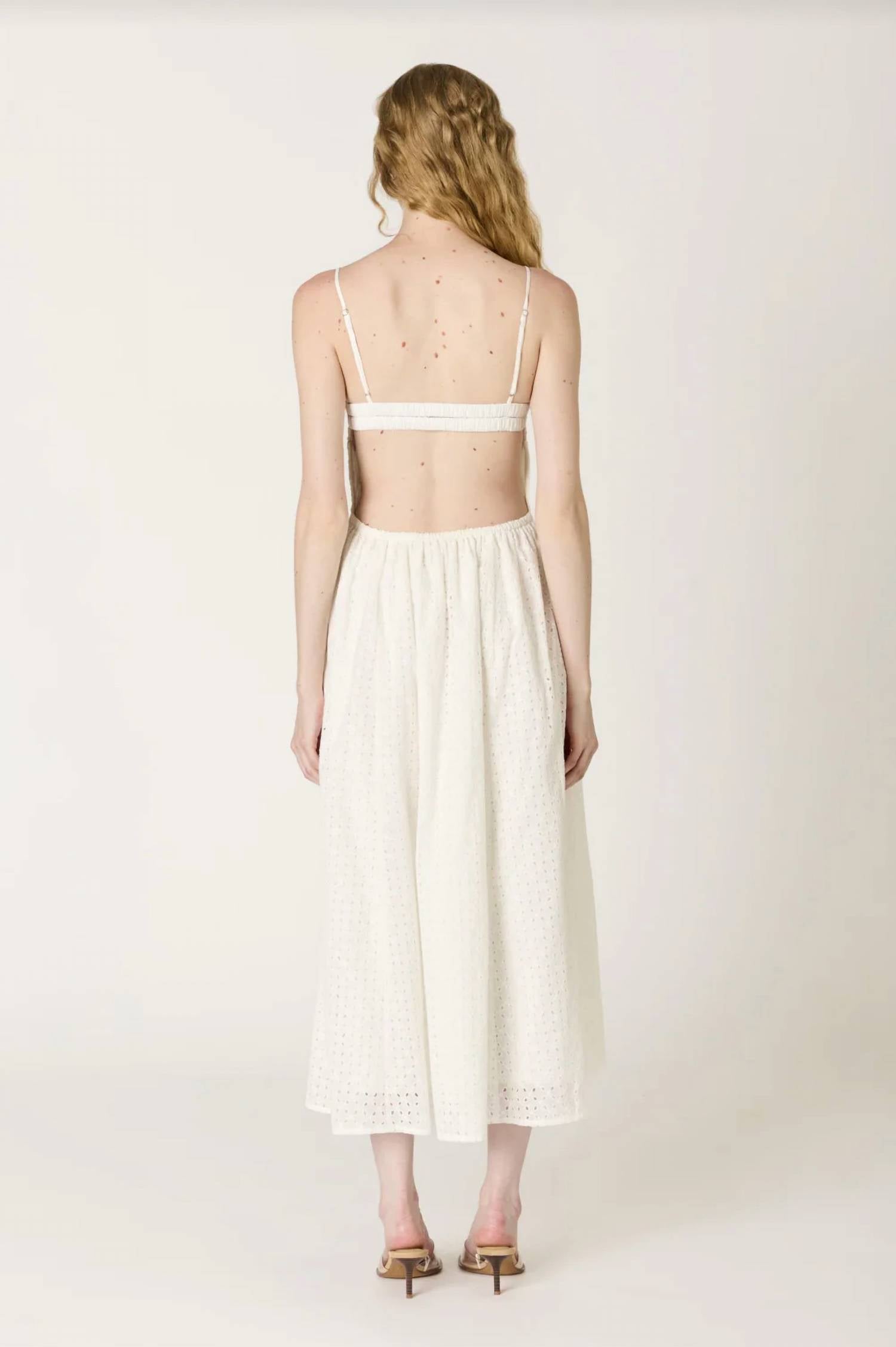 Nia - Women's Destene Eyelet Midi Dress