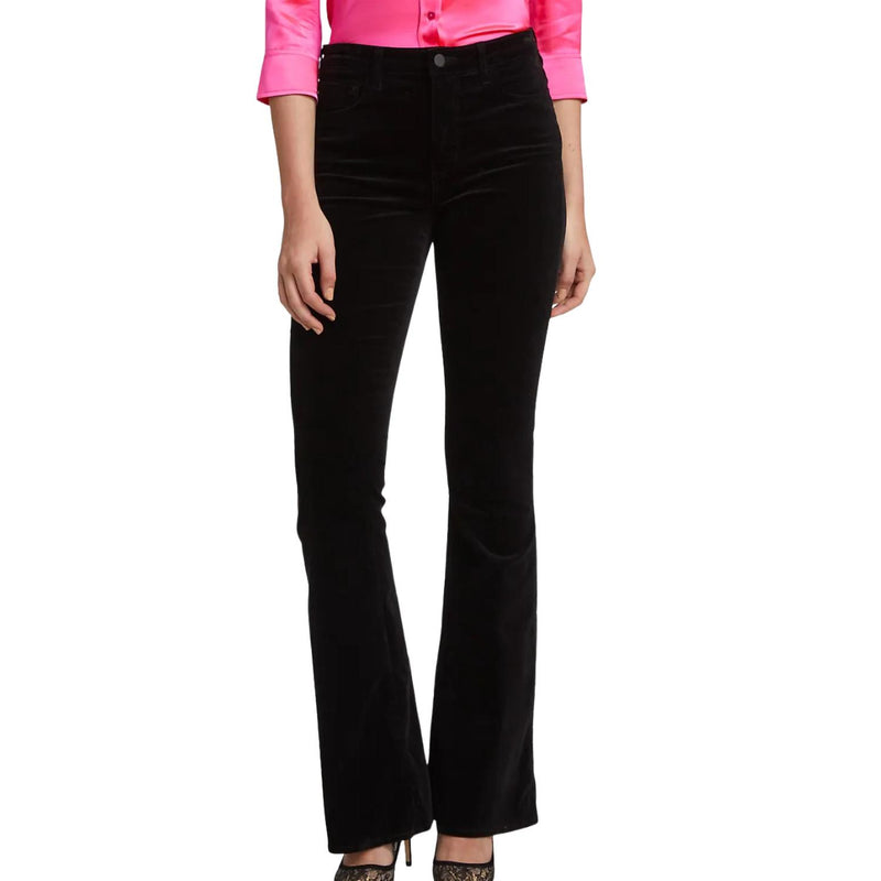 L'Agence Marty High Rise Flare Jeans in noir - women's pants