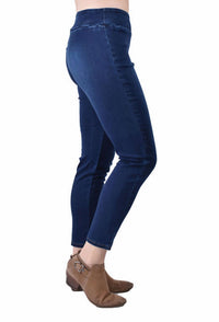 Ethyl Pull On Ankle Denim Pant in dark wash - women's jeans - detail view