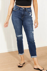 Judy Blue - High Waist Distressed Boyfriend Jeans