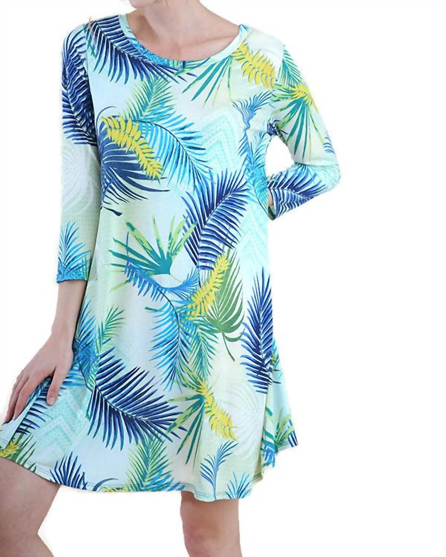 Umgee - Tropical Leaf Print Shift Dress