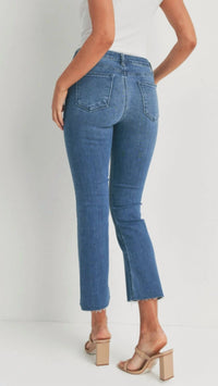 JUST BLACK DENIM High Rise Tonal Crop Flare Jeans in medium wash - women's jeans - alternate view