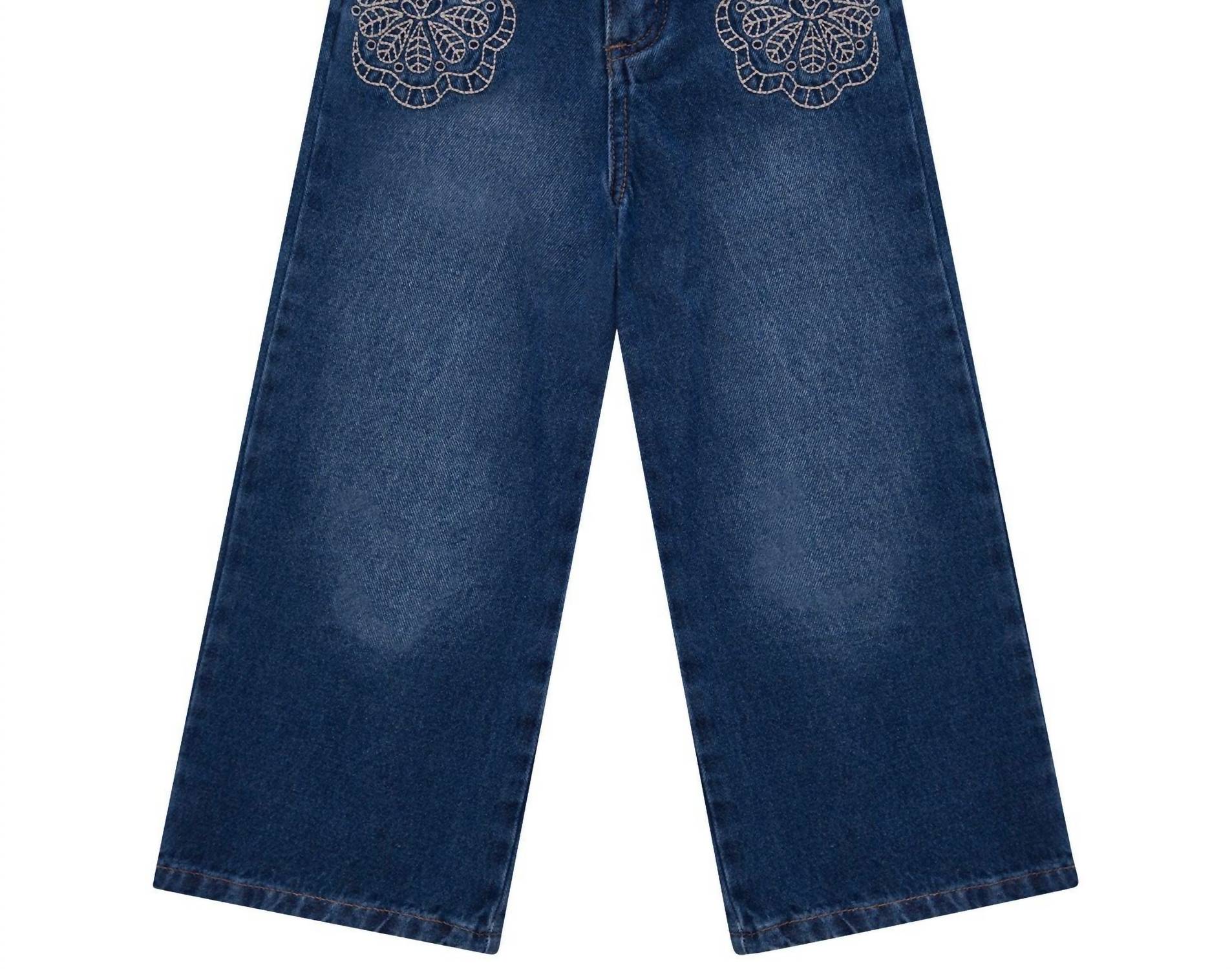 Milon - Girl's Embroidered Pocket Denim