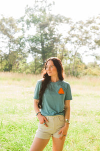 Kelso & Co. Save A Farmer Graphic Tee in sage - women's t-shirt
