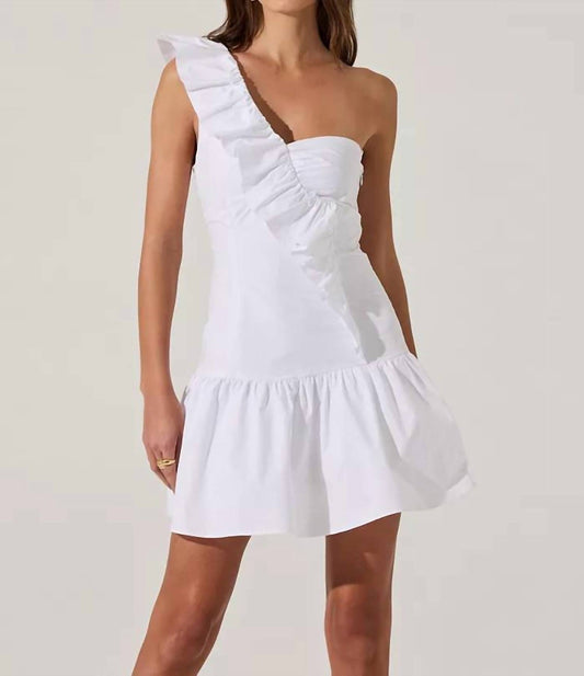 Astr - One Shoulder Ruffle Mini Dress