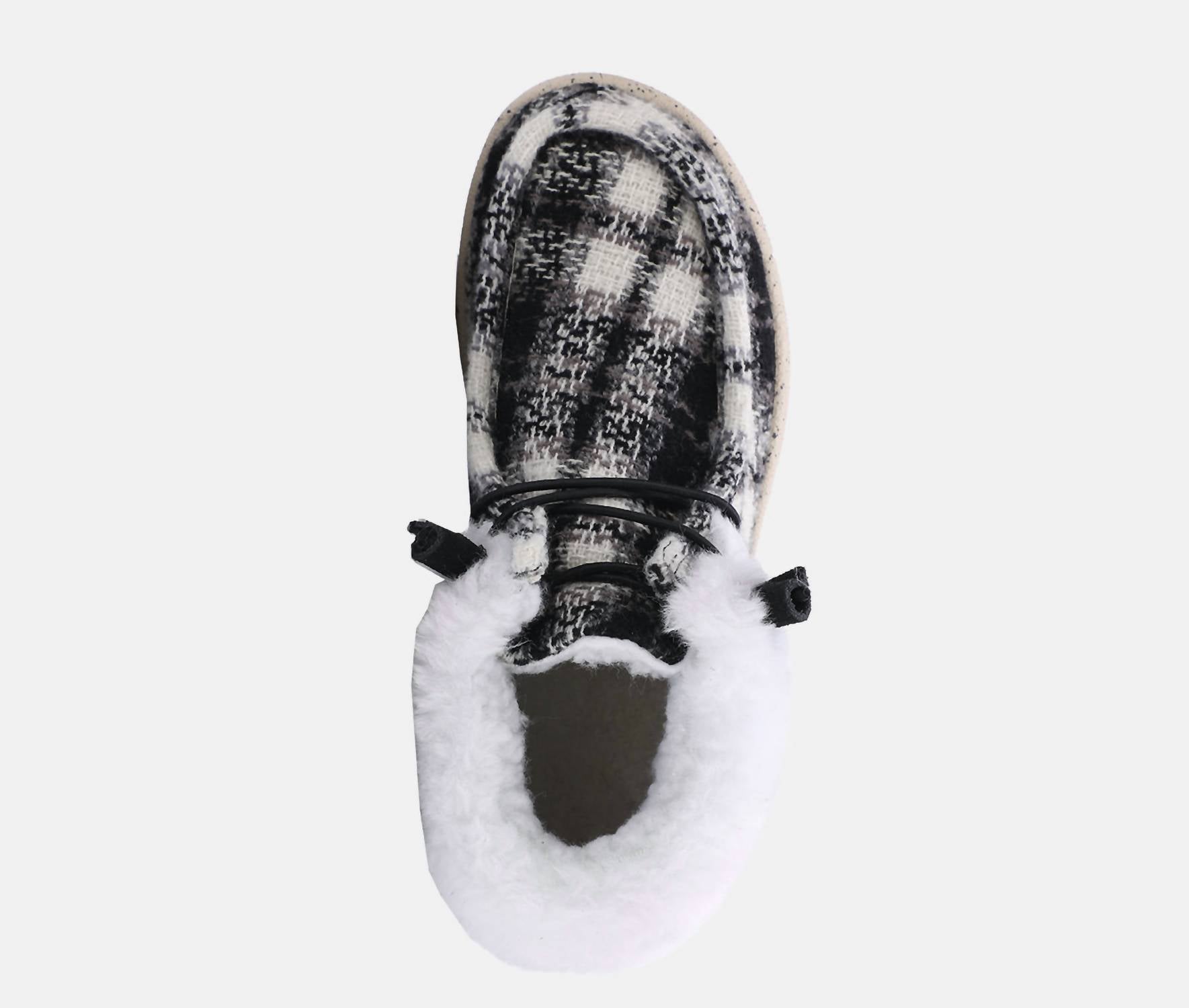 Lamo Women's Cassidy Flat Winter Shoes in black plaid - women's shoe - view 8