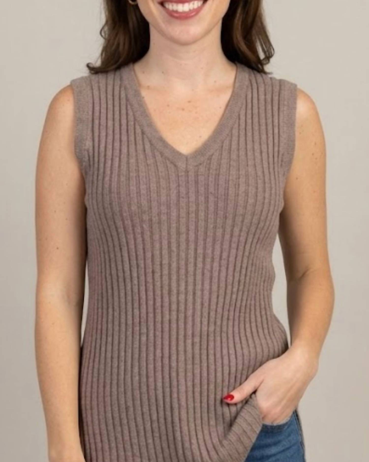 Pinch - Bree Ribbed Knit Sleeveless Fitted Top