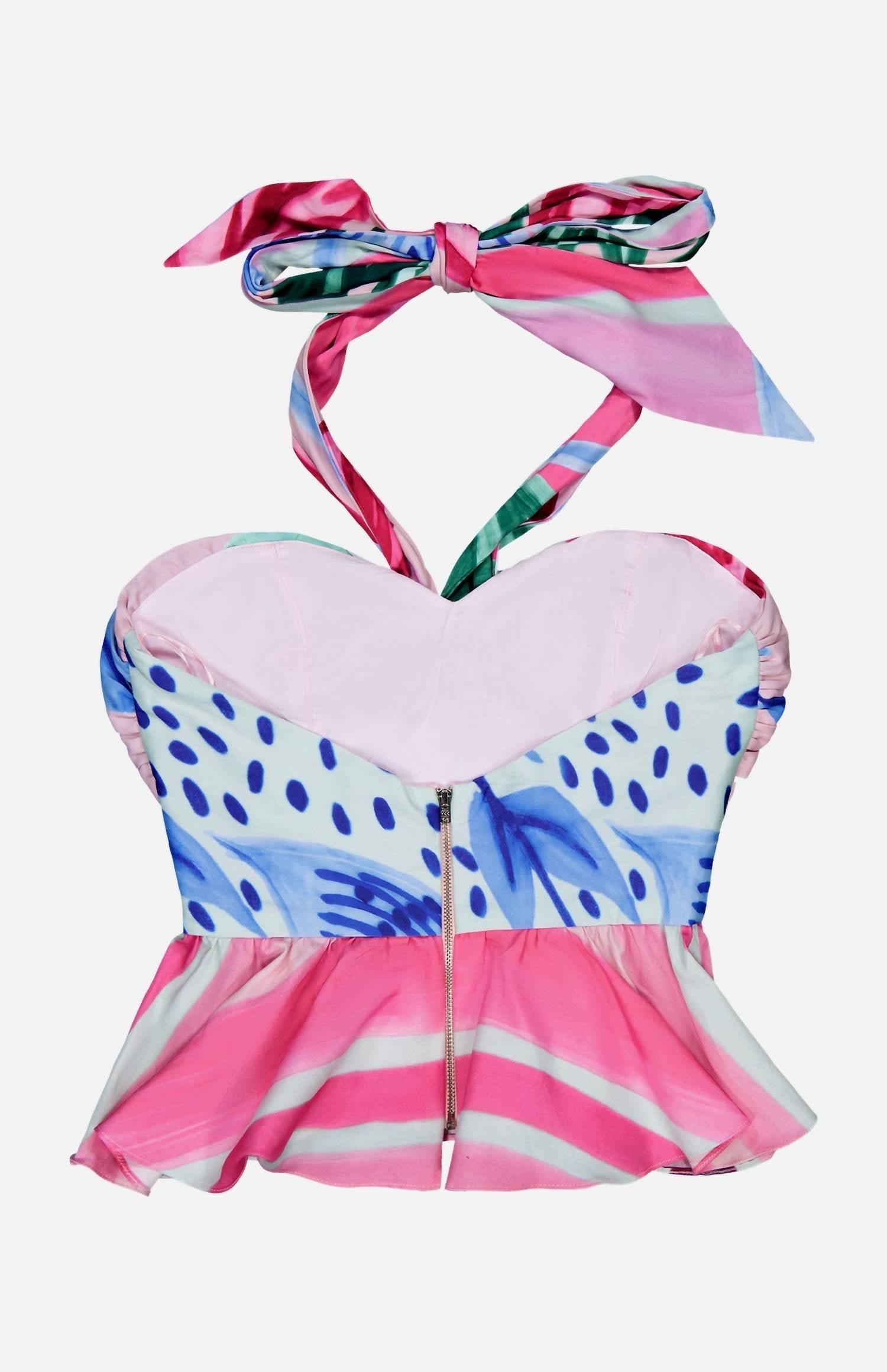 PatBo Nova Flora Halter Top in pink - women's blouse - view 4