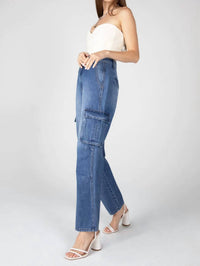 Ceros - Super High Rise Cargo Straight Jeans