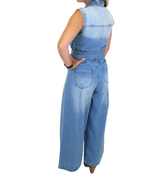 Ee:Some - Wide Leg Denim Jumpsuit