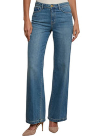L'Agence Scottie High Rise Wide Leg Jeans in fargo - women's jeans - detail view