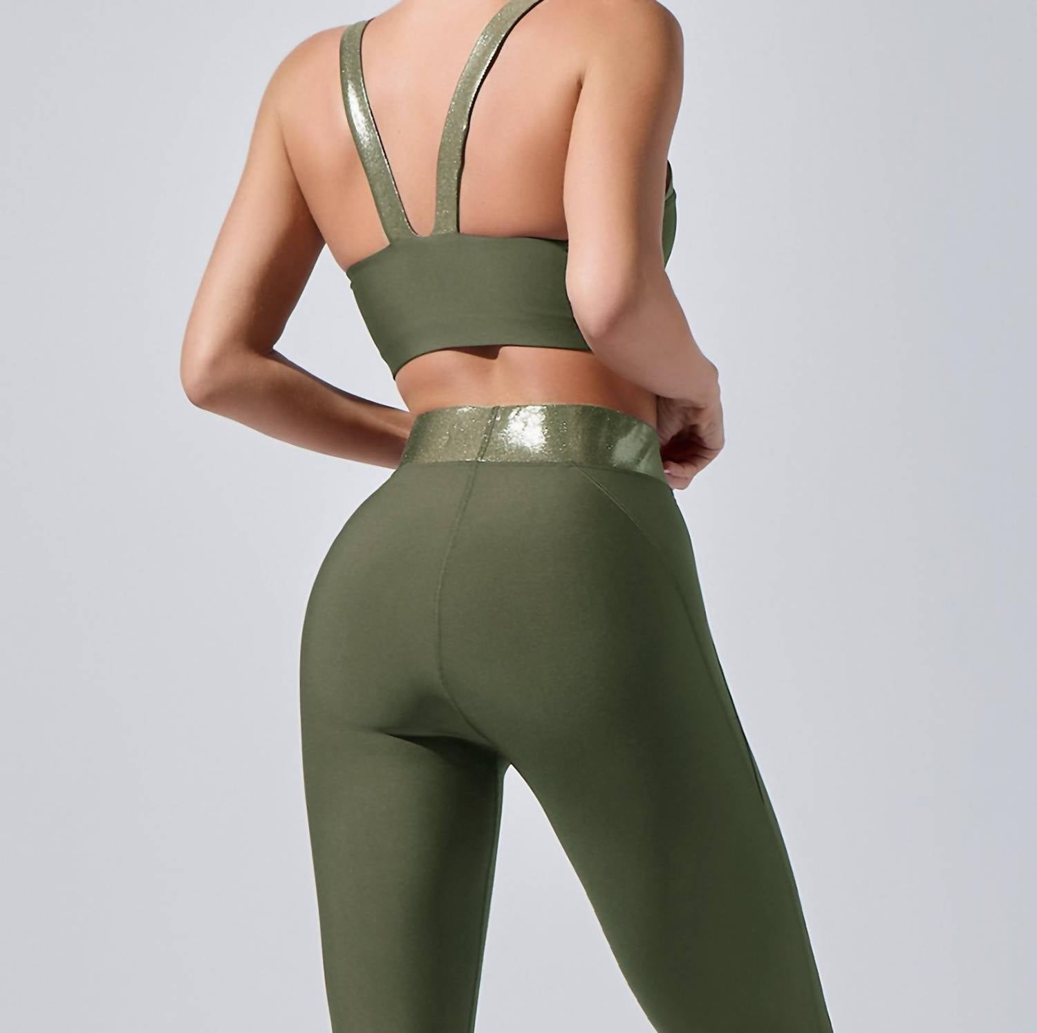 HEROINE SPORT Lina Sports Bra in army - women's intimate - detail view