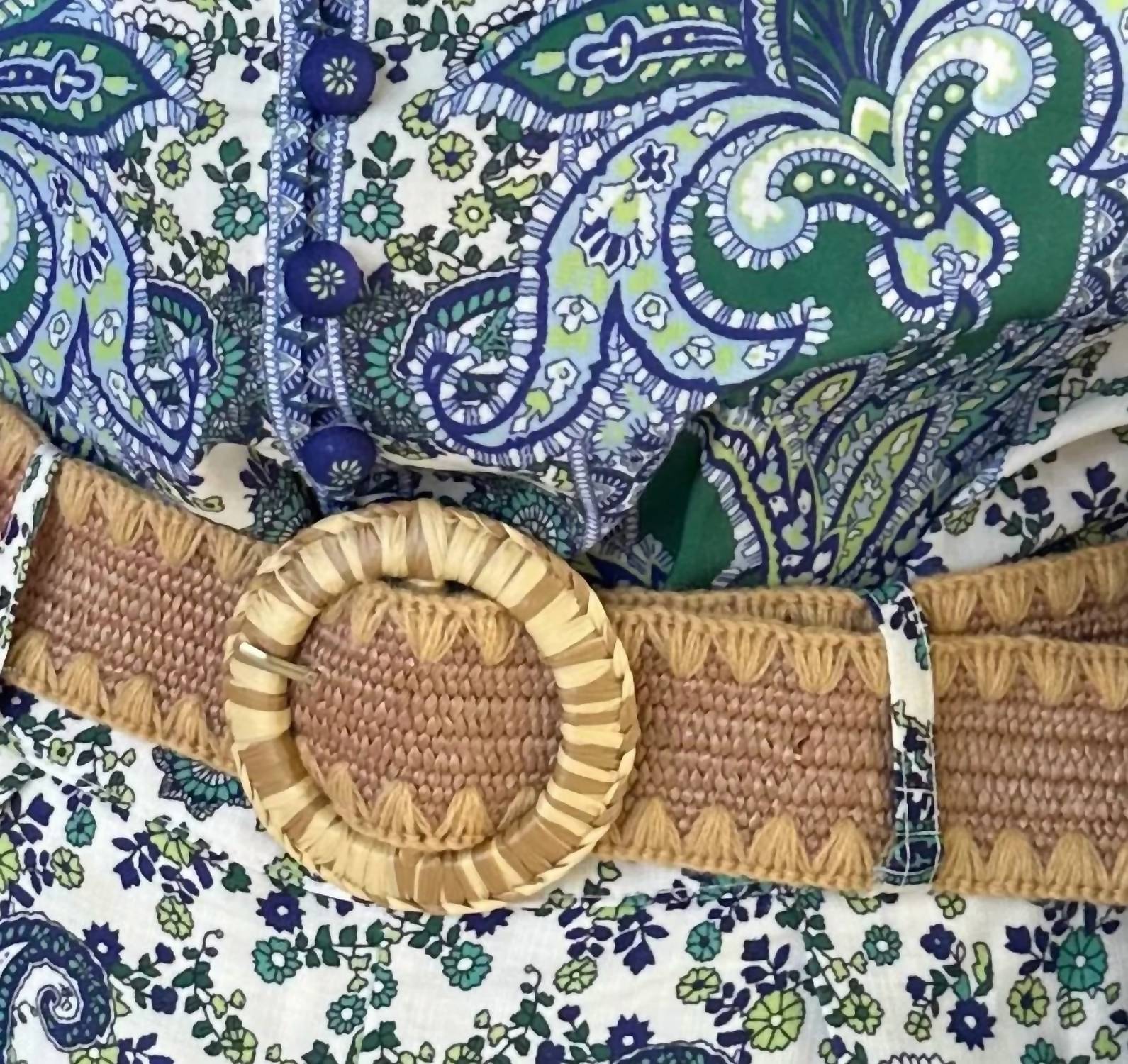Sundayup - Stacy Printed Long Sleeve And Shorts With Belt Set