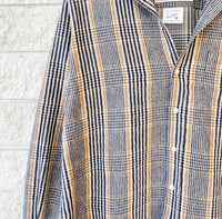 Frank & Eileen Relaxed Long Sleeve Button-up Shirt in camel and black plaid - women's shirt - detail view