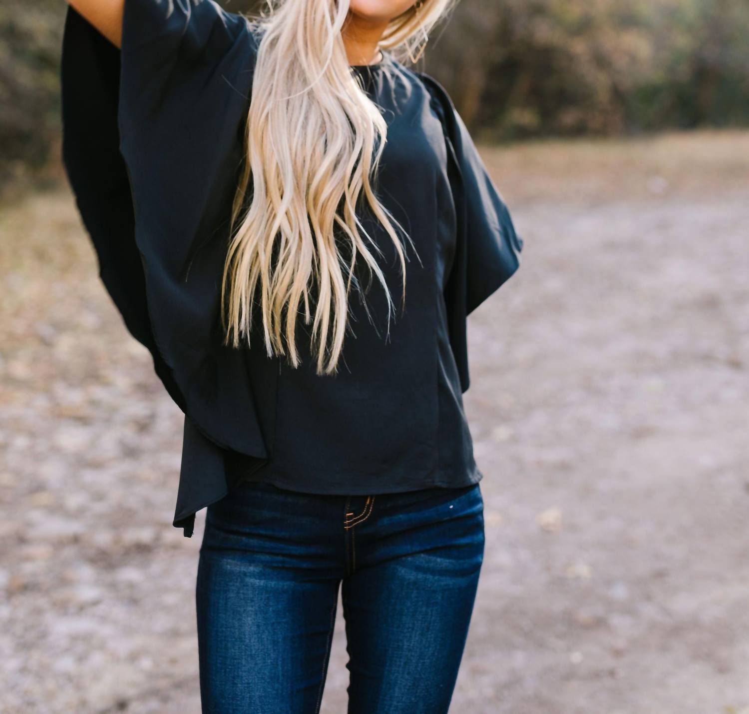 Wing And A Prayer Ruffle Sleeve Blouse