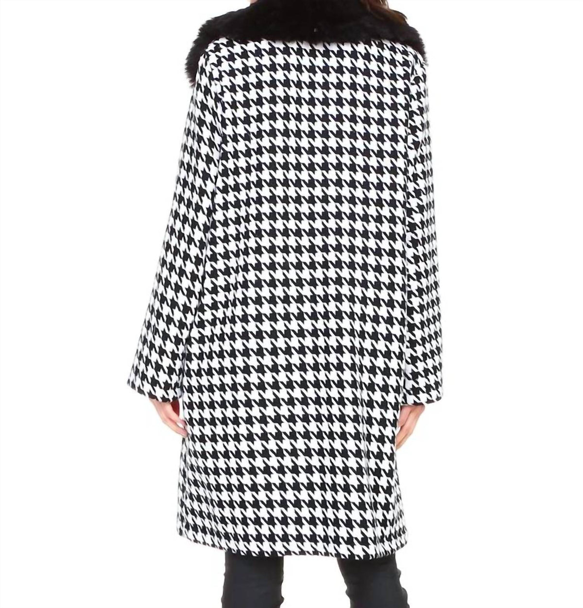 Joh - Riley Houndstooth Knee Length Coat