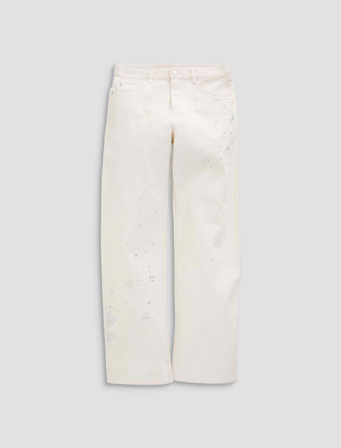 Ag Jeans - Billie Embellished Low Slung Straight Leg Jeans