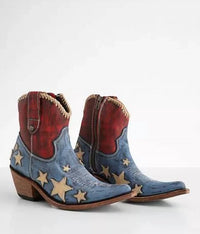 Liberty Black Women's Claudia Americana Fashion Booties in vintage azul vintage rojo - women's shoe